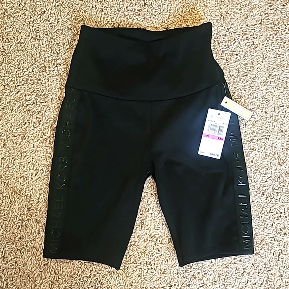 MICHAEL KORS LOGO TAPE BIKER SHORTS SZ XXS - Picture 1 of 5